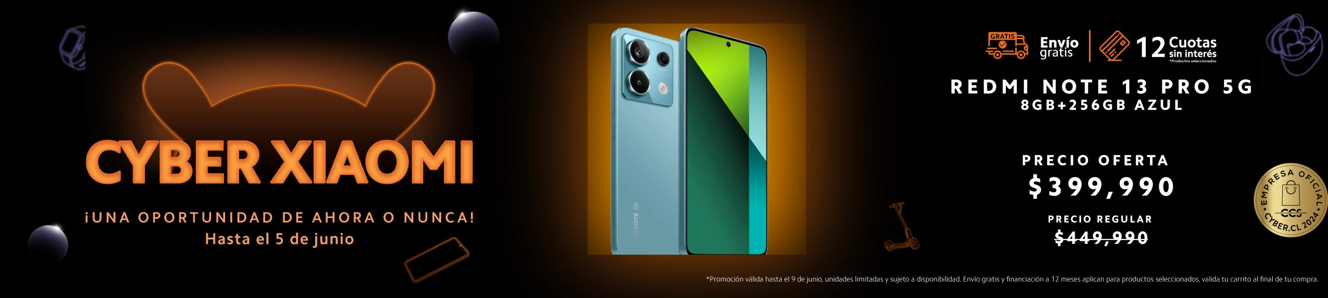 Xiaomi Chile | Xiaomi Tienda Oficial | Comprar Redmi Note 13 Pro 5G 8GB+256GB Azul en oferta | Envío gratis